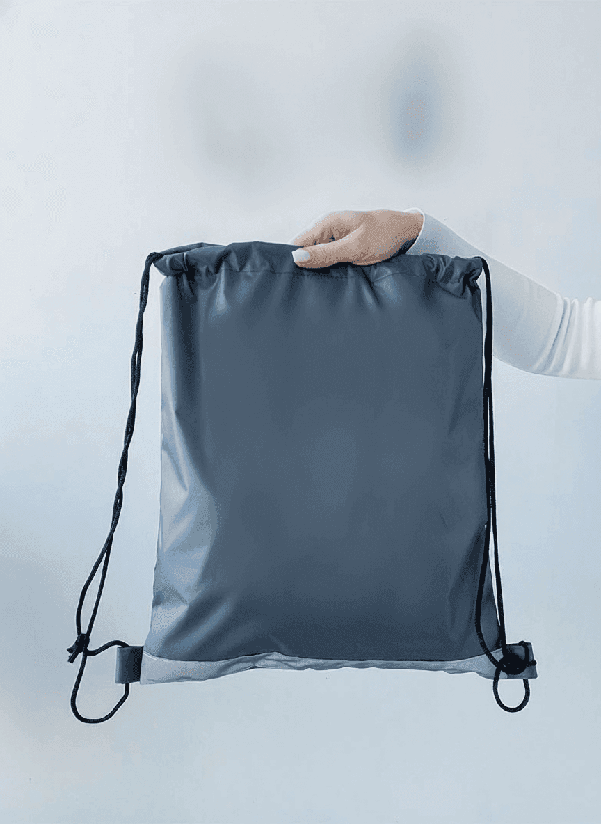 Gray Shoe Backpack with Reflective Strip