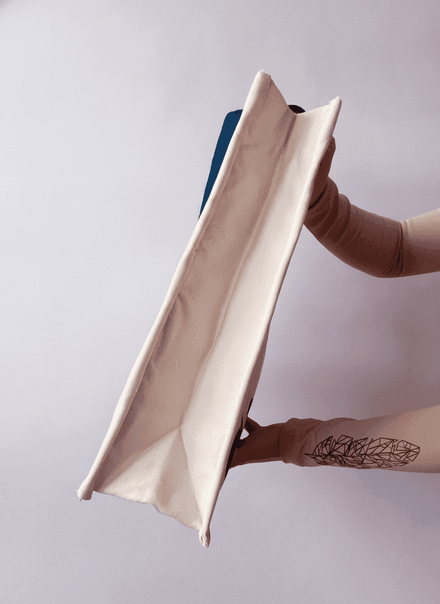 Eco-Material Tote Bag with Pockets & Long Handle