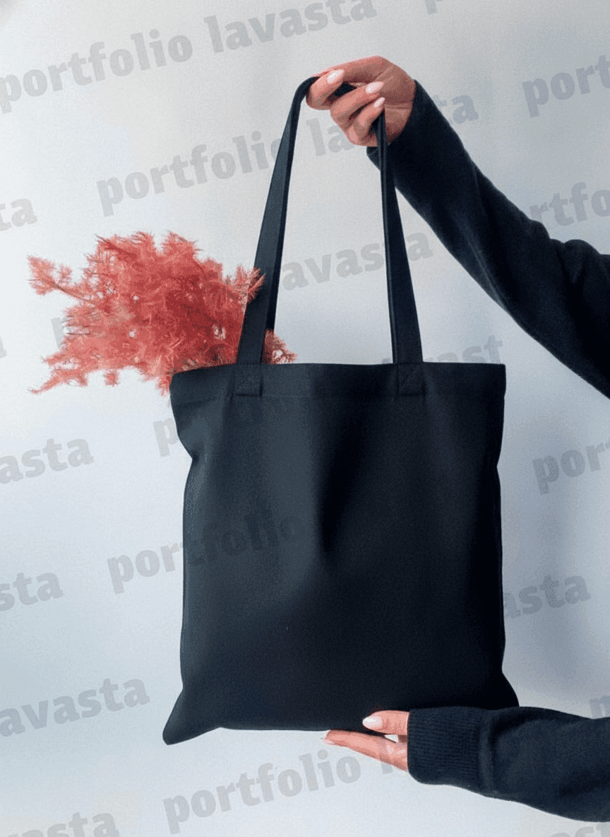 Classic Black Cotton Tote