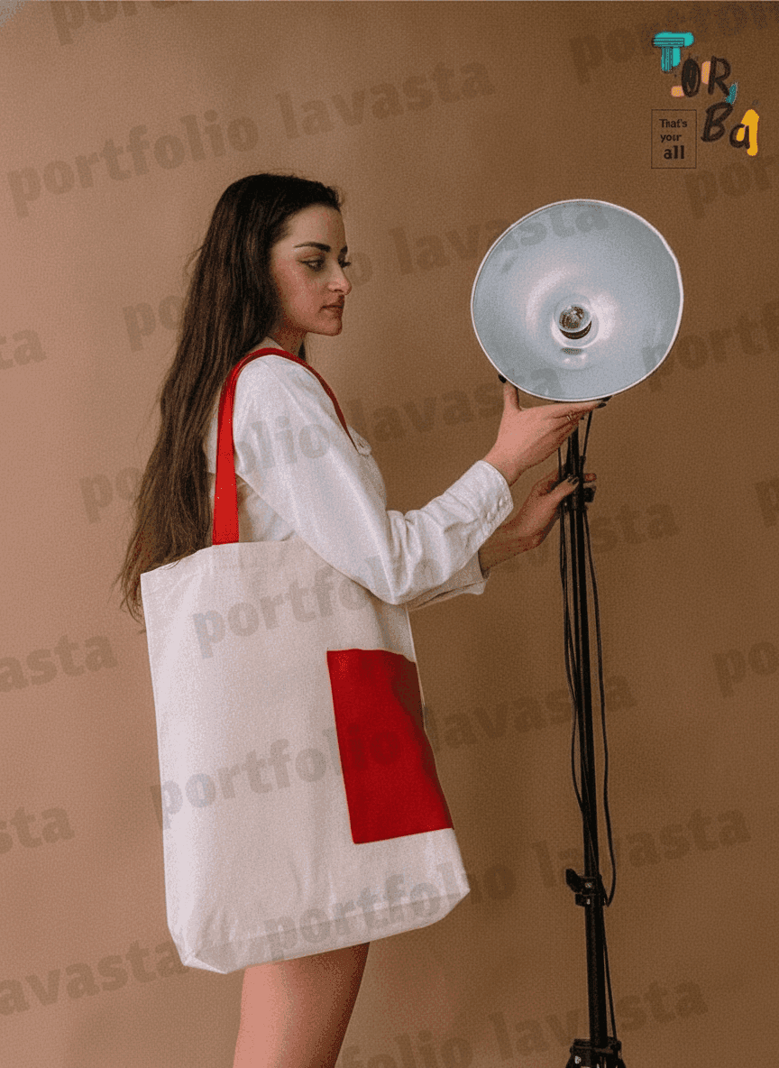 White Custom Logo Tote Bag