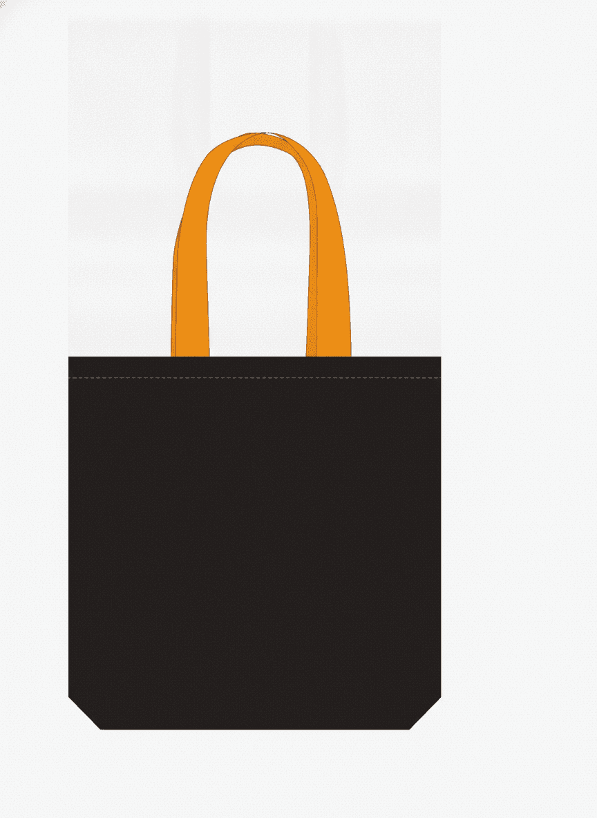 Lavasta tote bag with orange handles and pocket