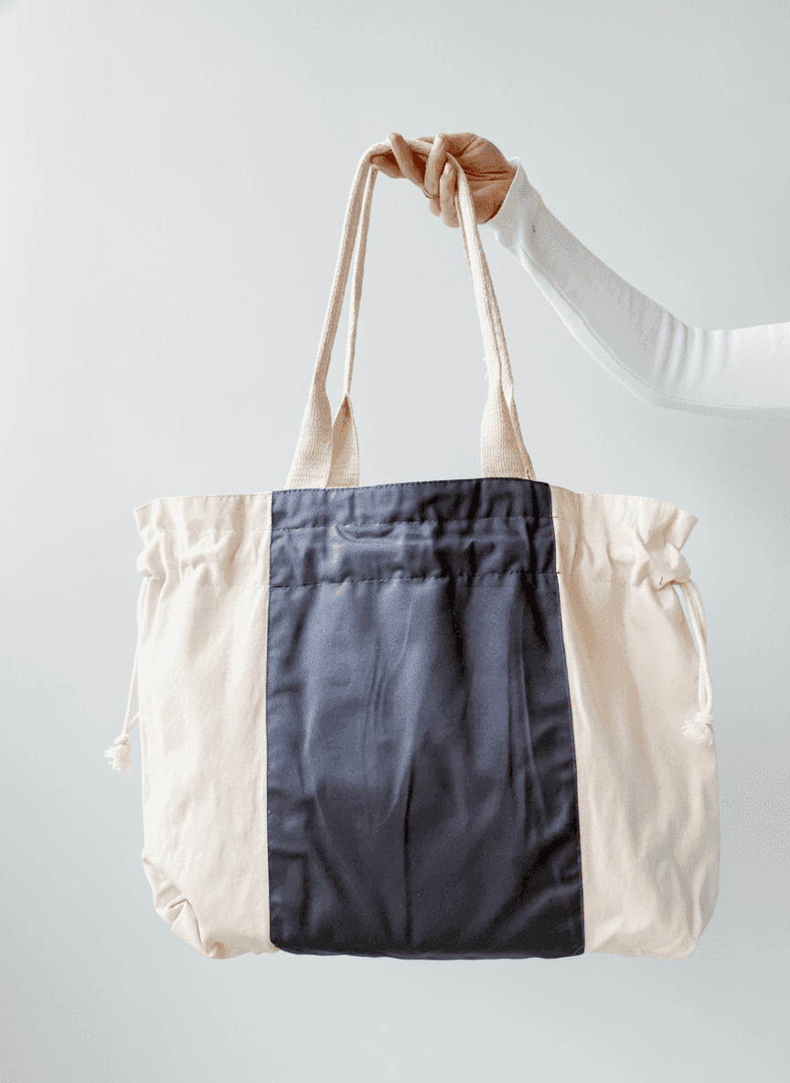 Two-Tone Twill Drawstring Bag