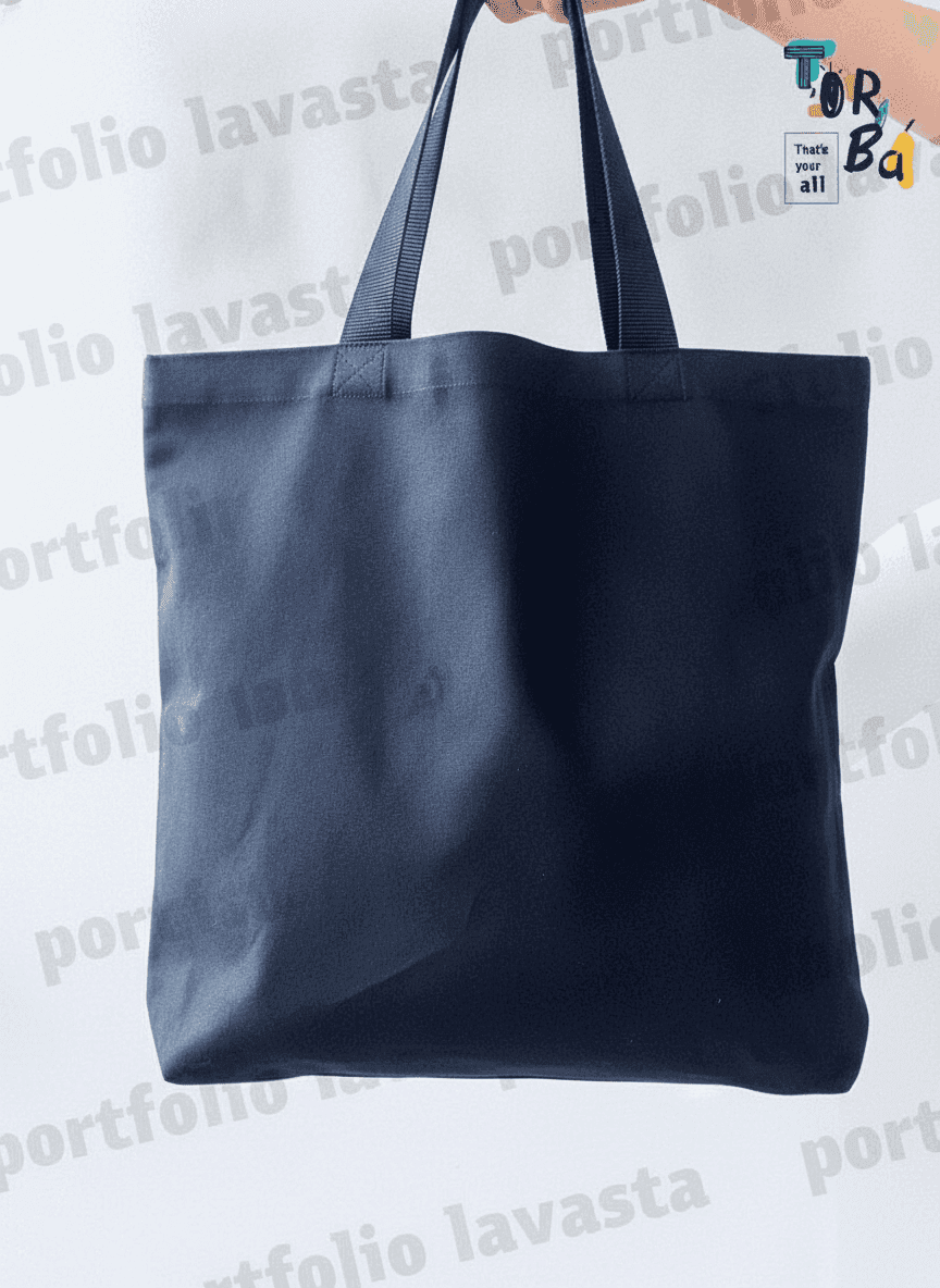 Dark Gray Cotton Tote Bag