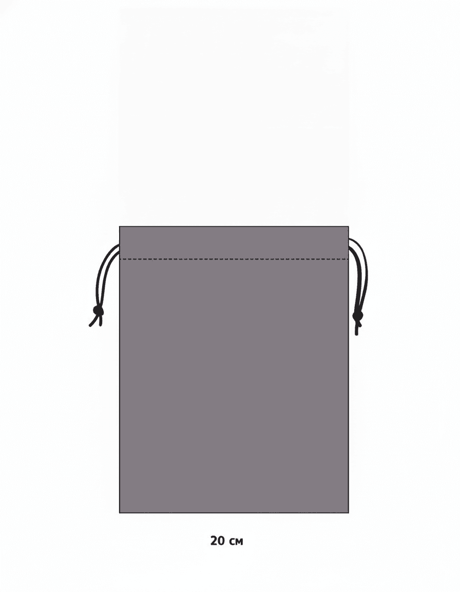 Natural Drawstring Pouches with Black Cord