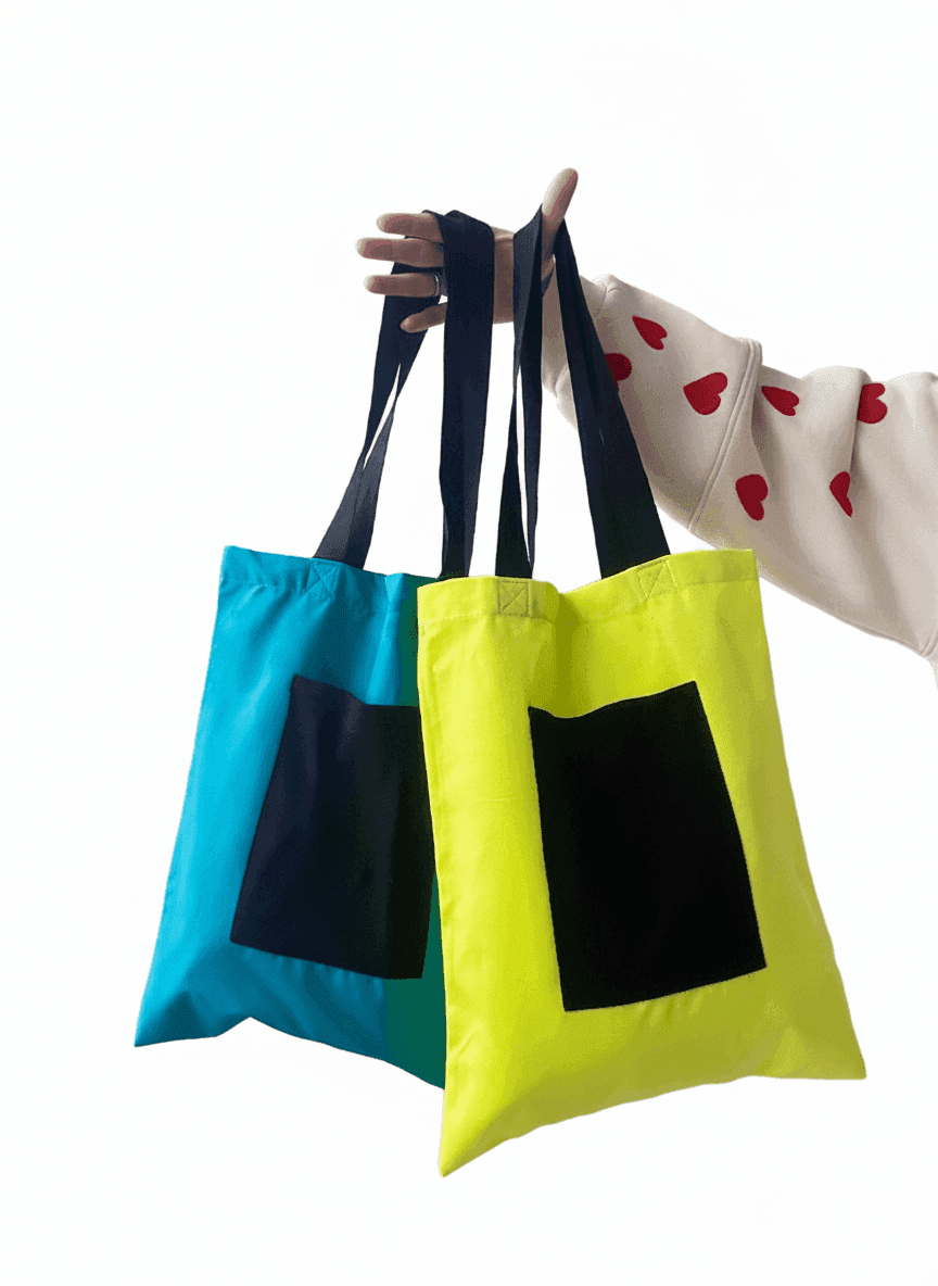 Colorful Eco Twill Tote with Velcro Pocket