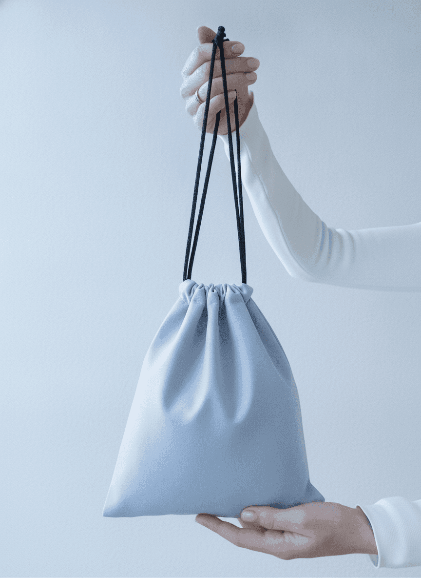 Natural Drawstring Pouches with Black Cord