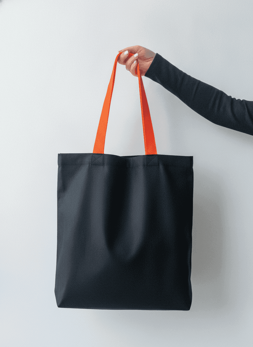 Gusseted Heavy Cotton Tote Bag, Long Handles