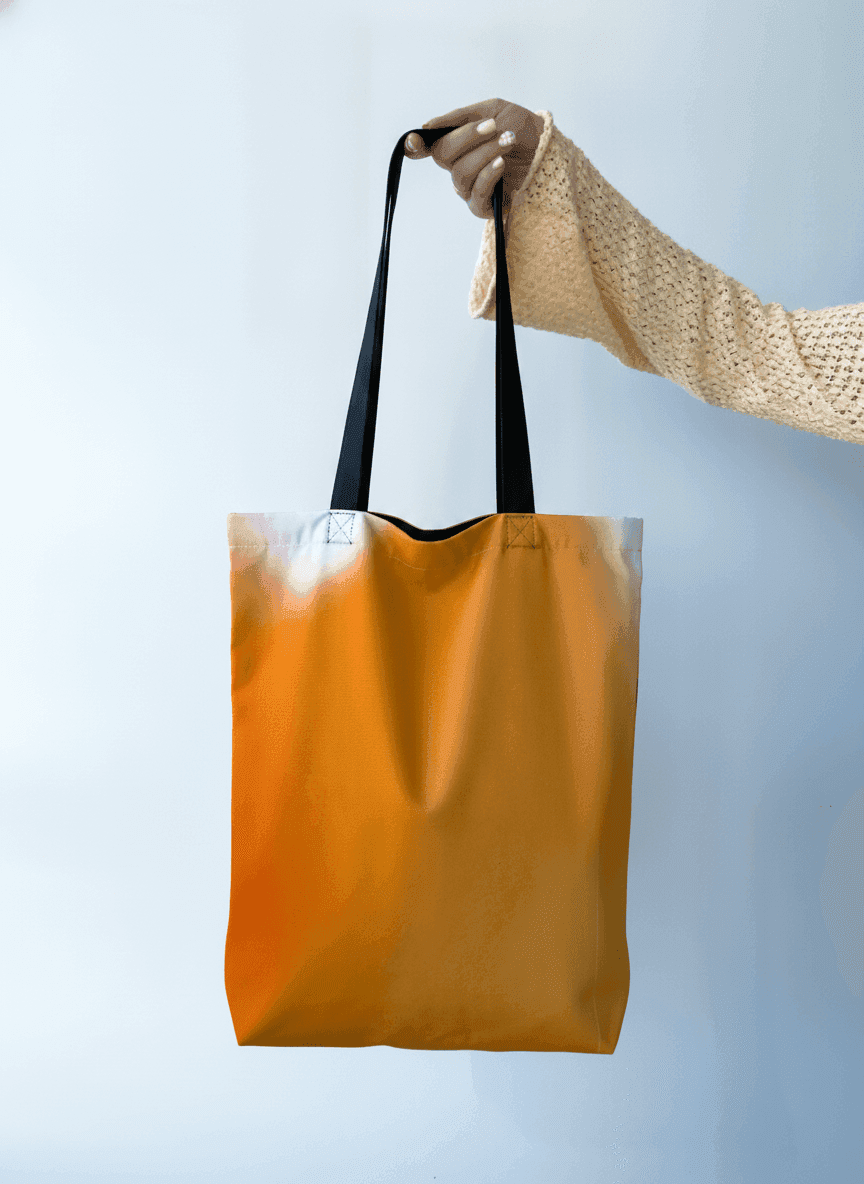 Rainproof fabric and oxford shopper with long black handles