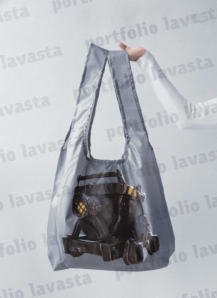 Gray Lightweight Durable Tote Bag with Wide Handles