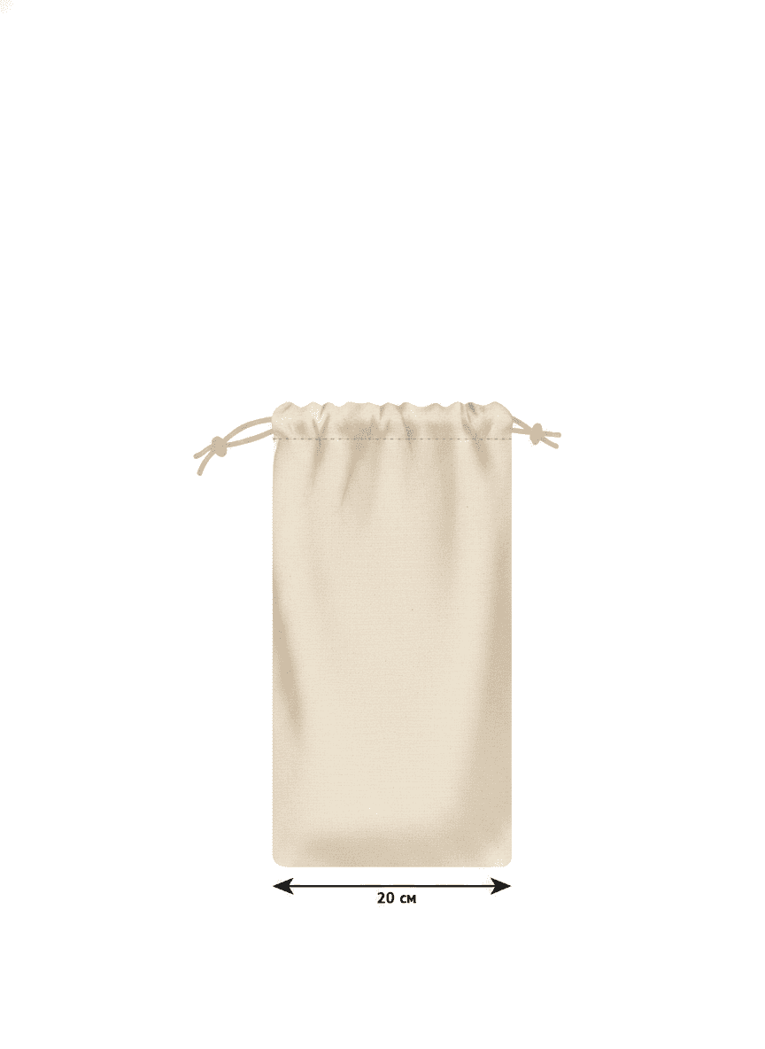 Long Calico Double Drawstring Pouch