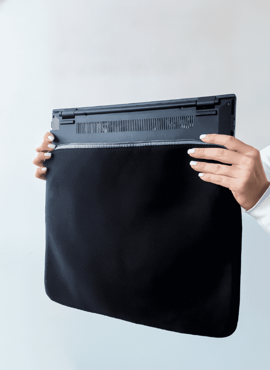 Black Soft Neoprene Cosmetic Pouch