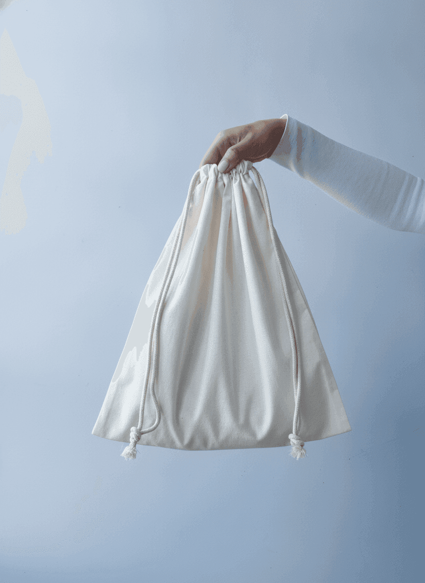 Natural Cotton Drawstring Backpack