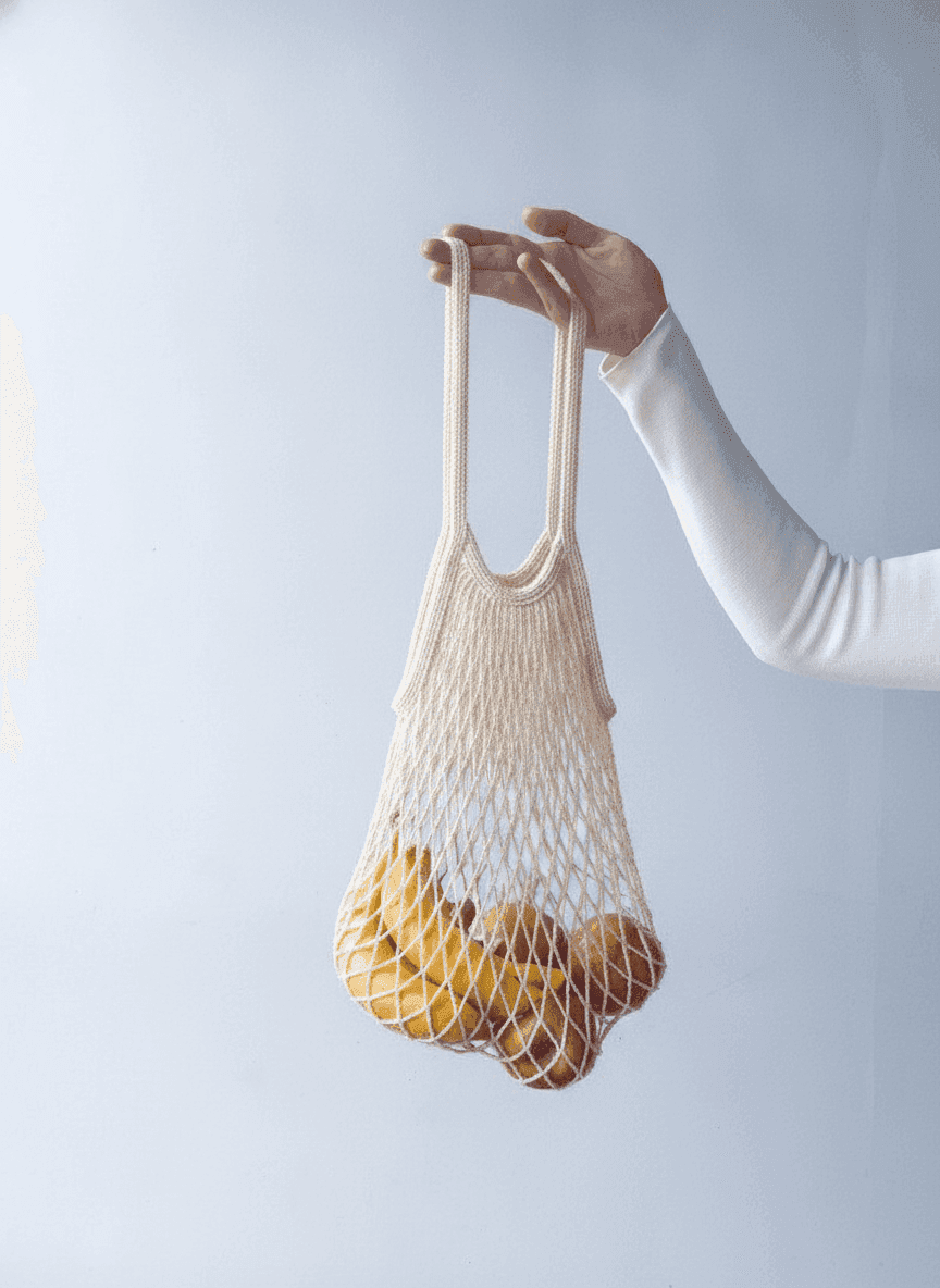 Synthetic Cord Mesh Shopping Bag