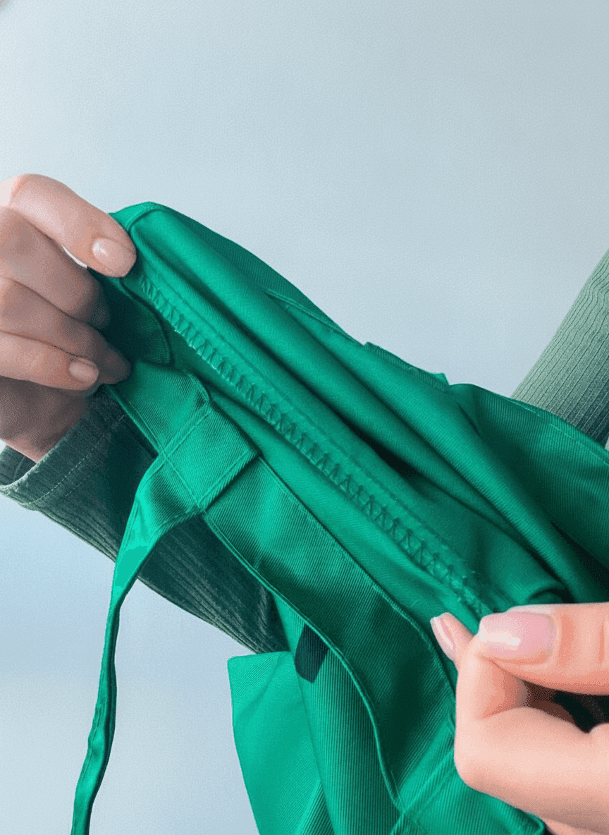 Green twill tote bag