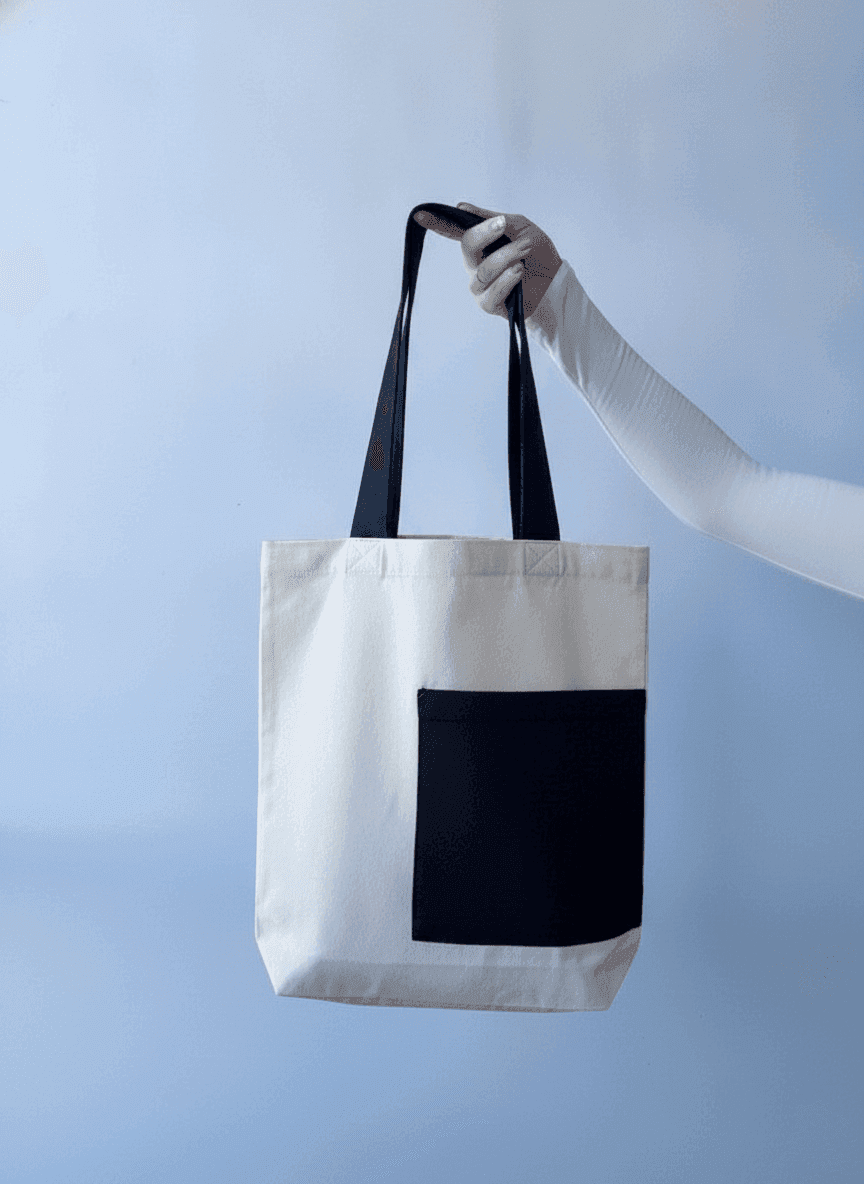 Cotton Twill Tote Bag, Double Bottom, Reinforced Seams
