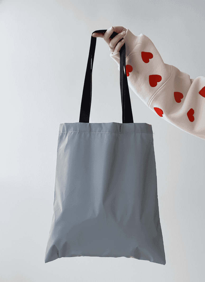 Gray Reflective Tote Bag