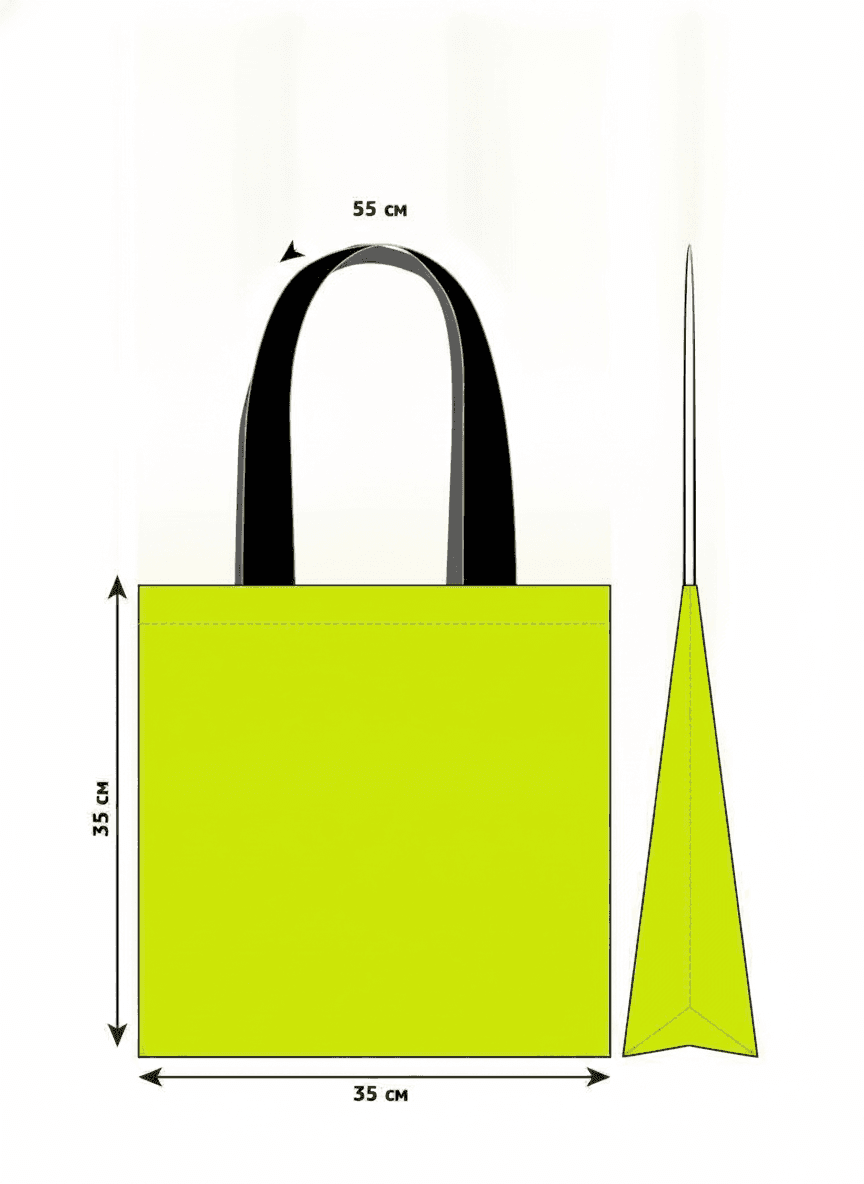 Heavyweight Cotton Lime Green Tote Bag