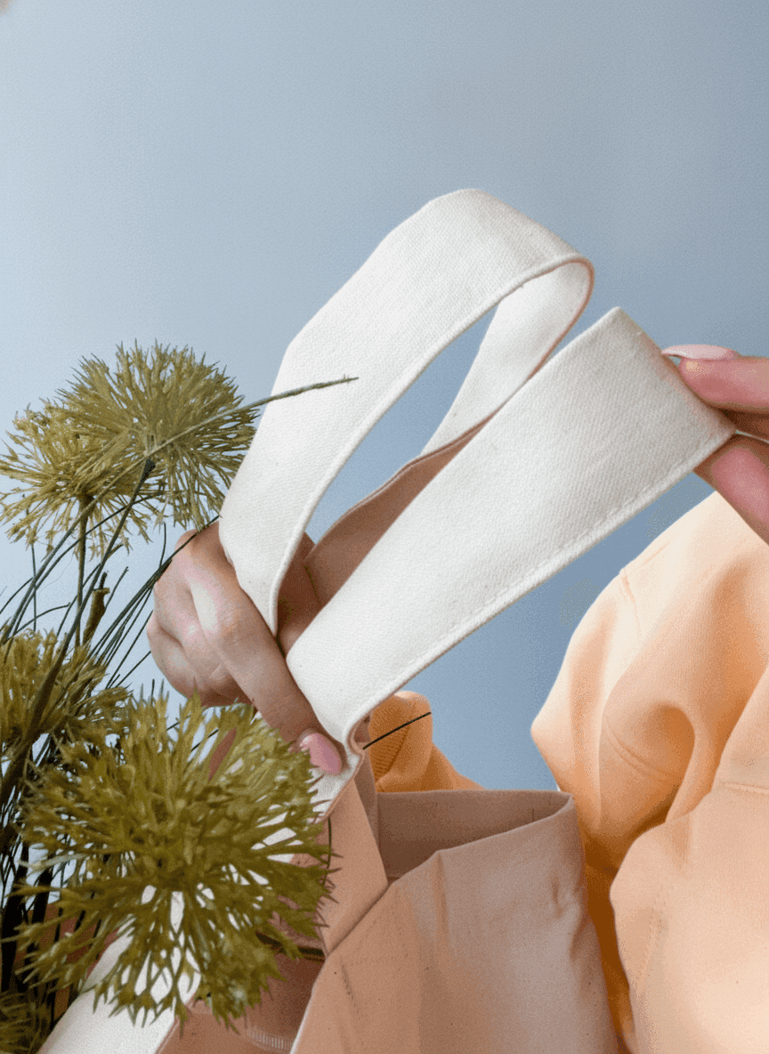 Two-Ply Cotton Tote Bag with Wide Handles