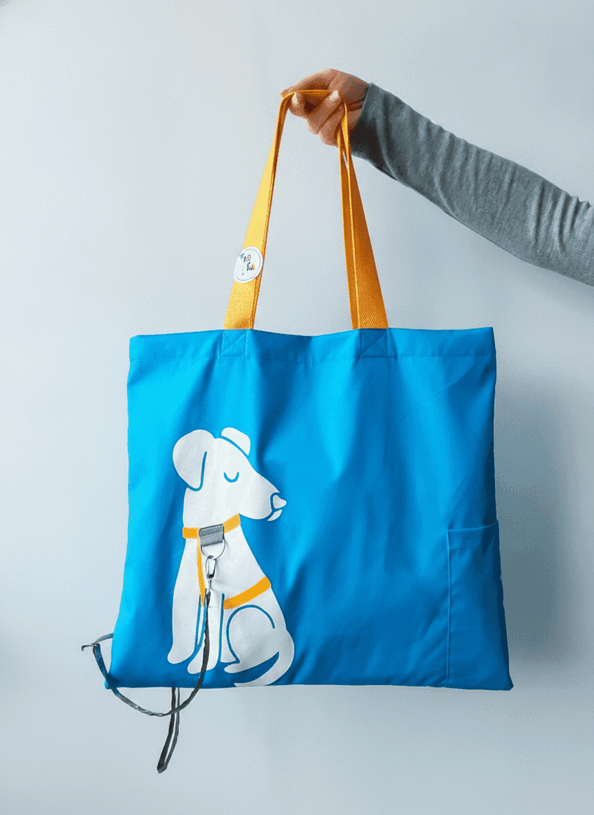 Dog Tote Bag with Leash