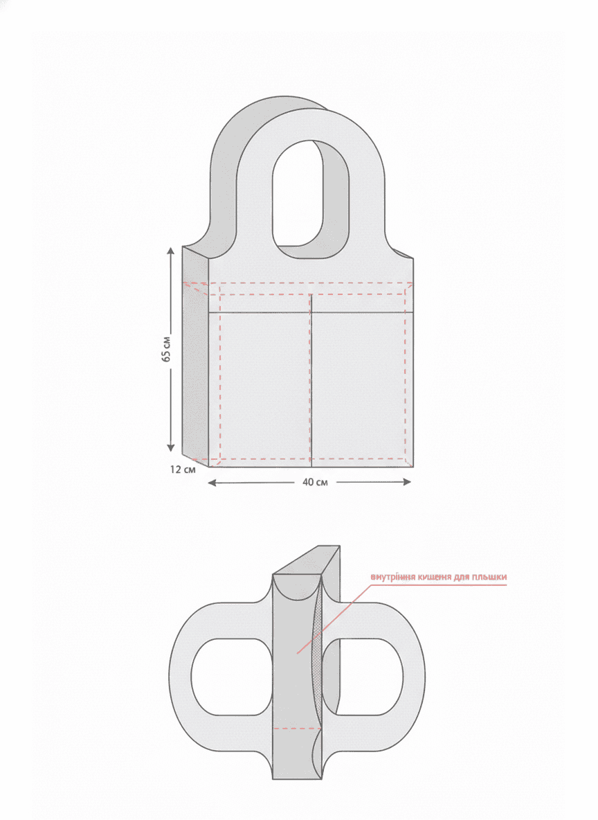 Tote Bag with Built-In Handles & Organizer