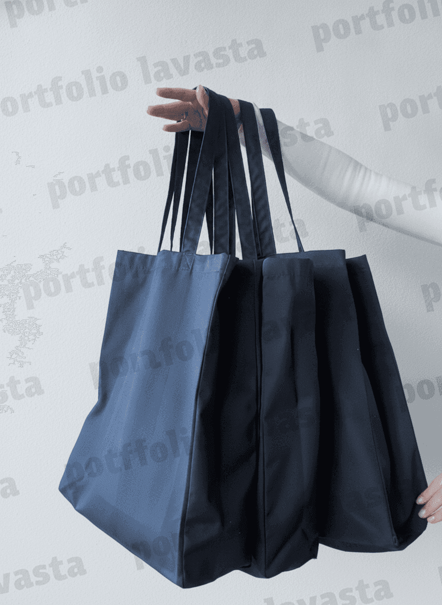 Large Dark Gray Shopping Tote with Flat Bottom