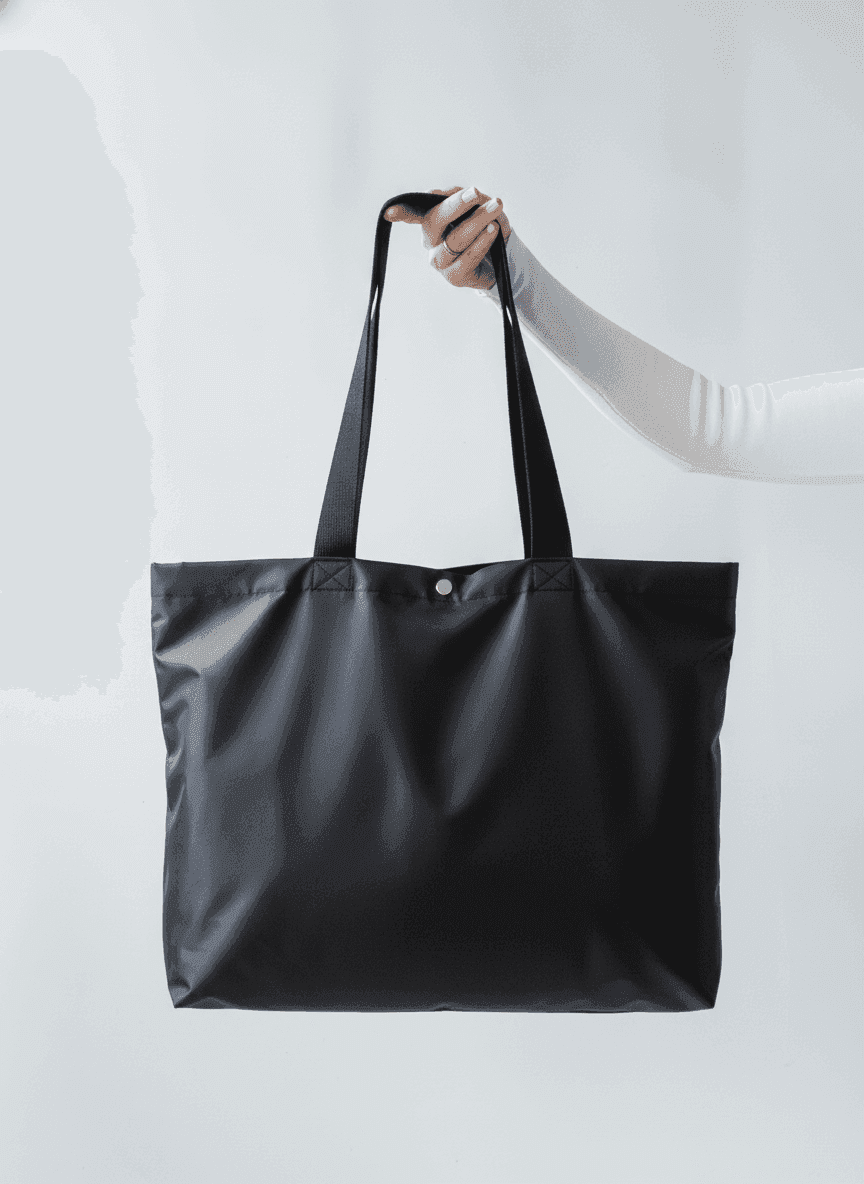 Black Water-Repellent Tote Bag