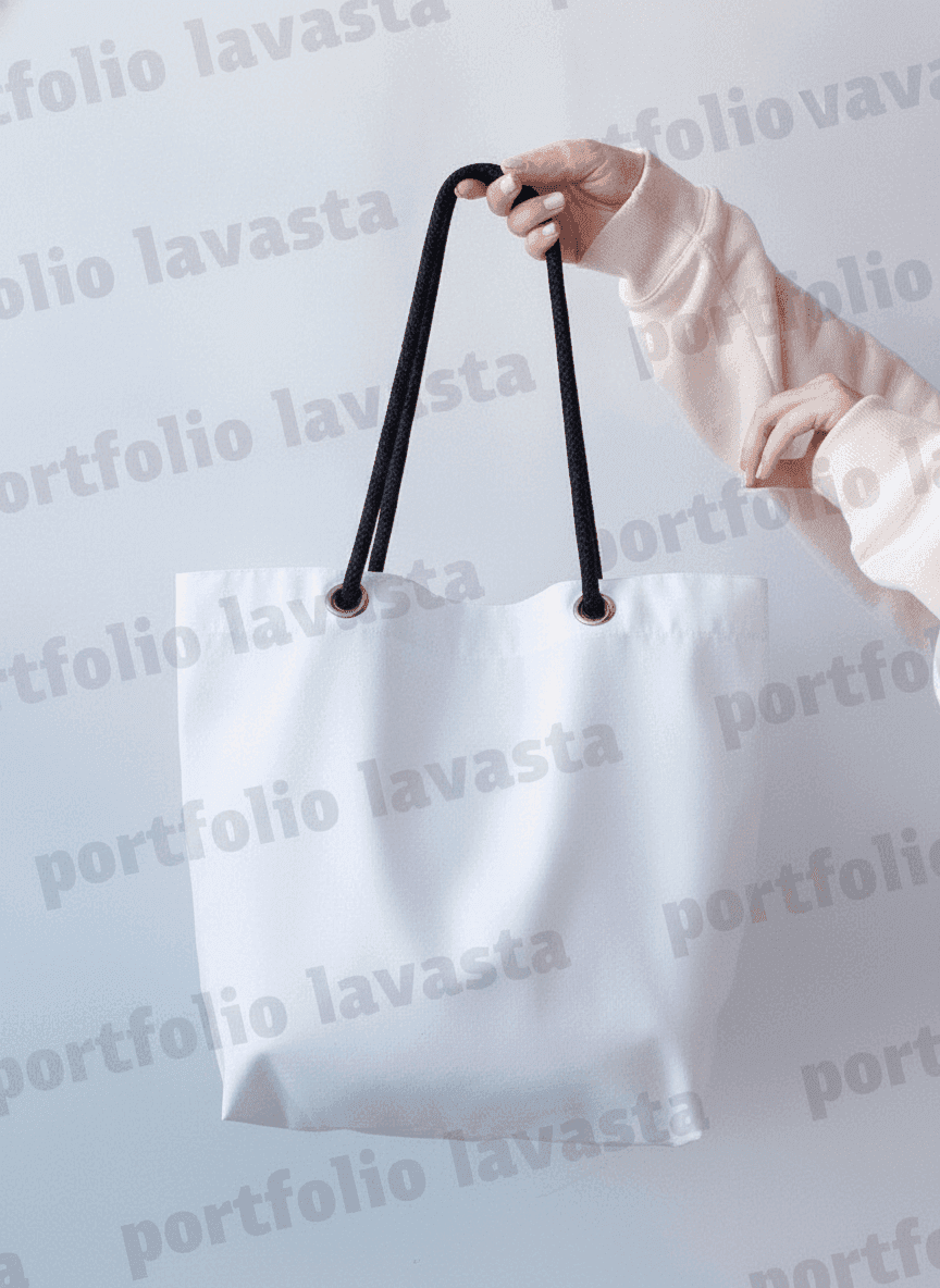 White Beach Tote with Rope Handles