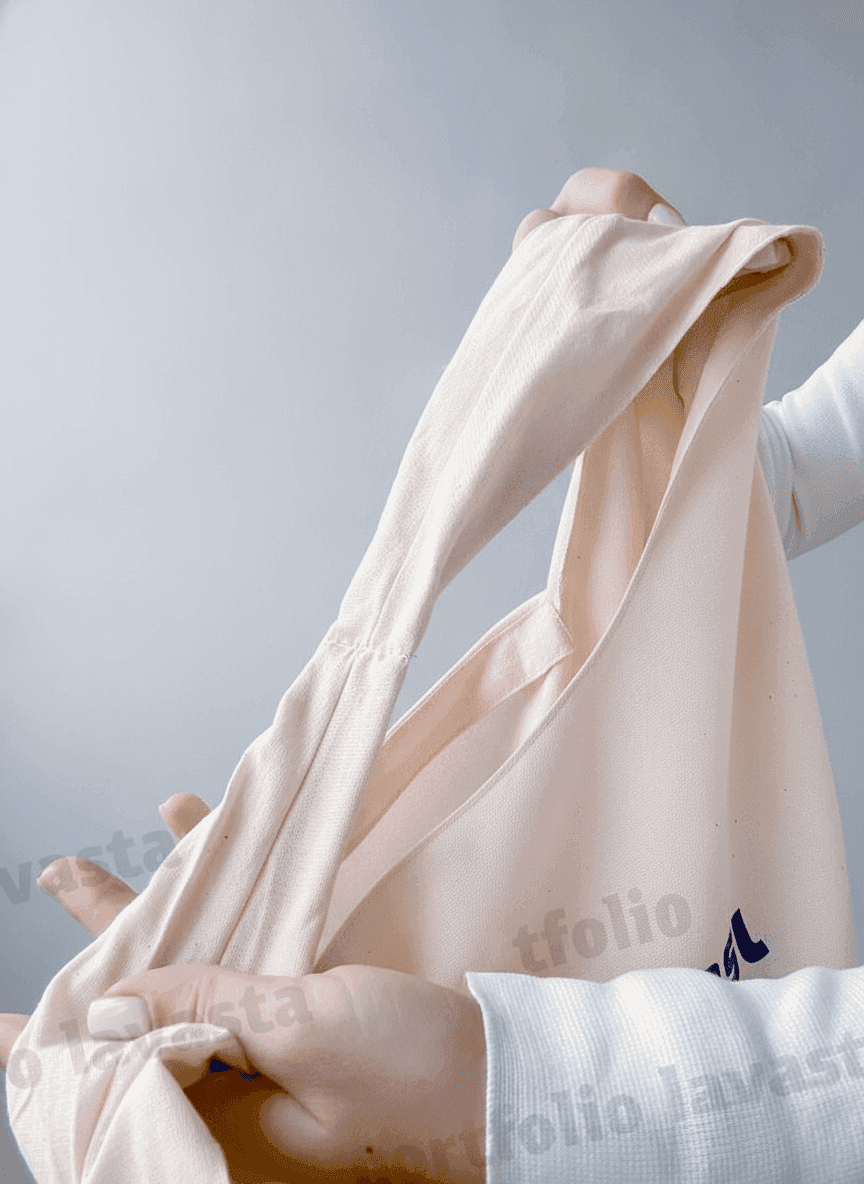 Light Beige Canvas Tote Bag