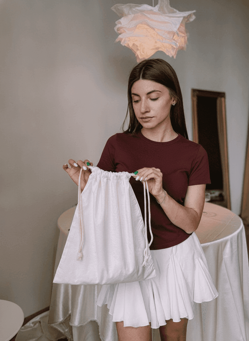 Natural Cotton Drawstring Backpack