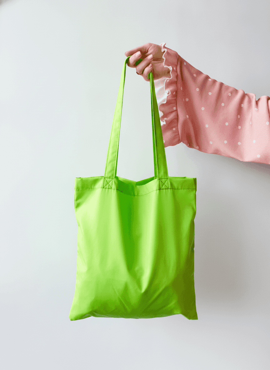 Light Green Calico Tote Bag