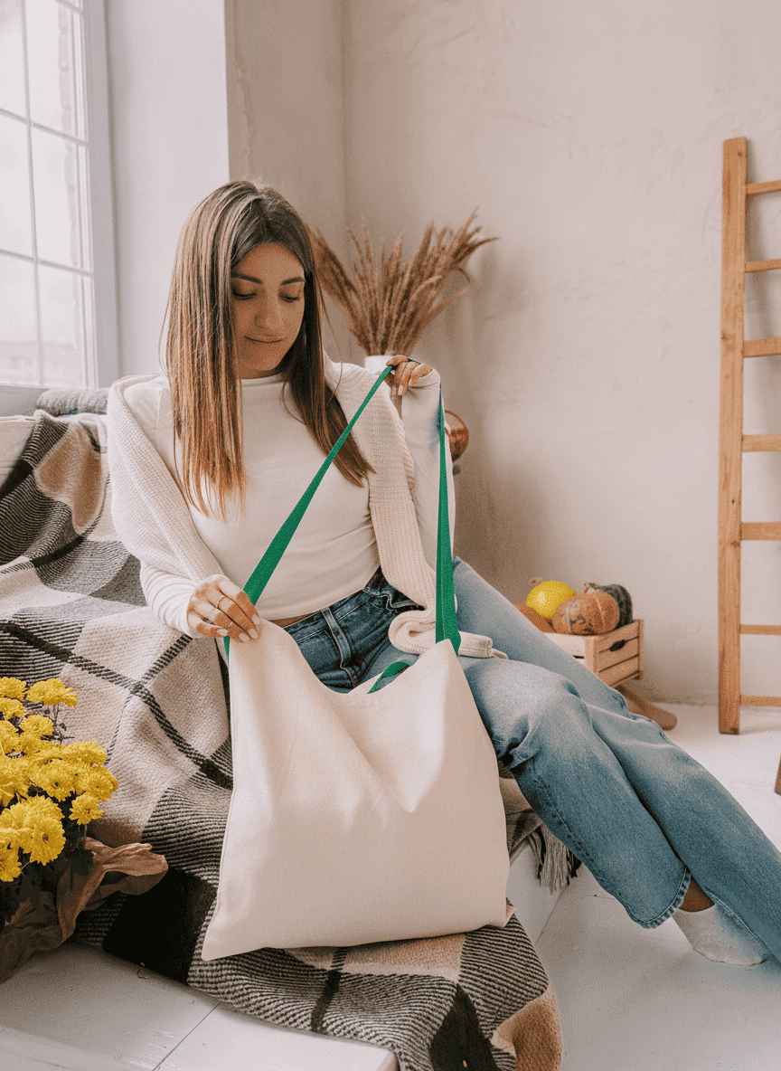 Twill crossbody messenger bag