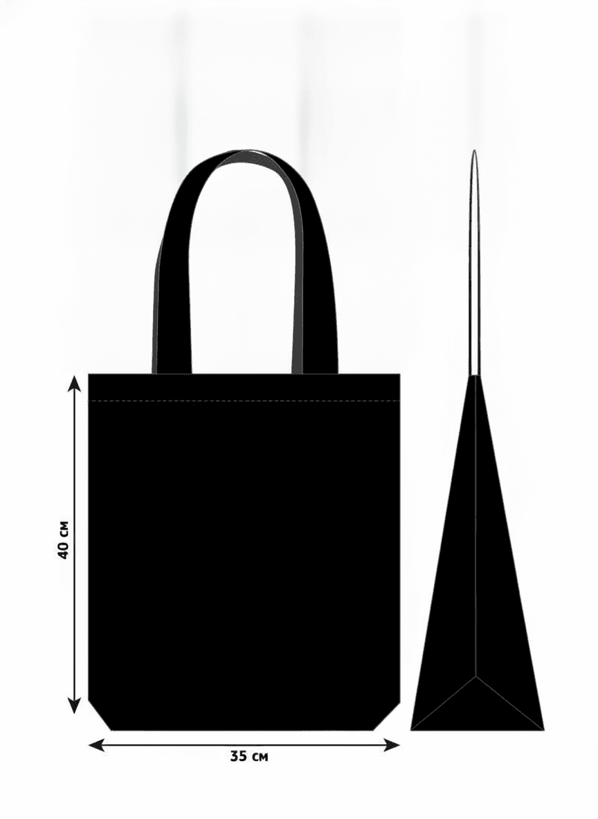 Sturdy Black Lavasta Tote Bag, Wide Bottom