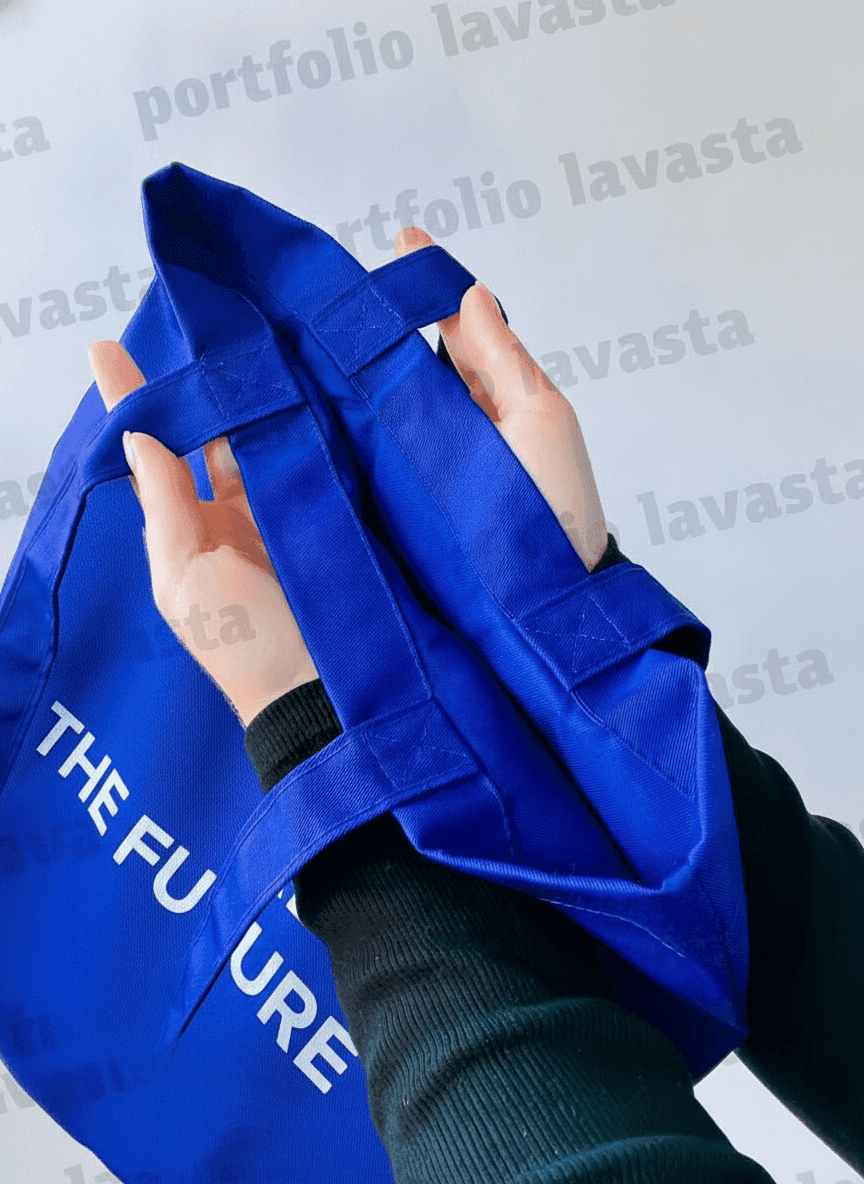 Blue Heavy Cotton Tote Bag