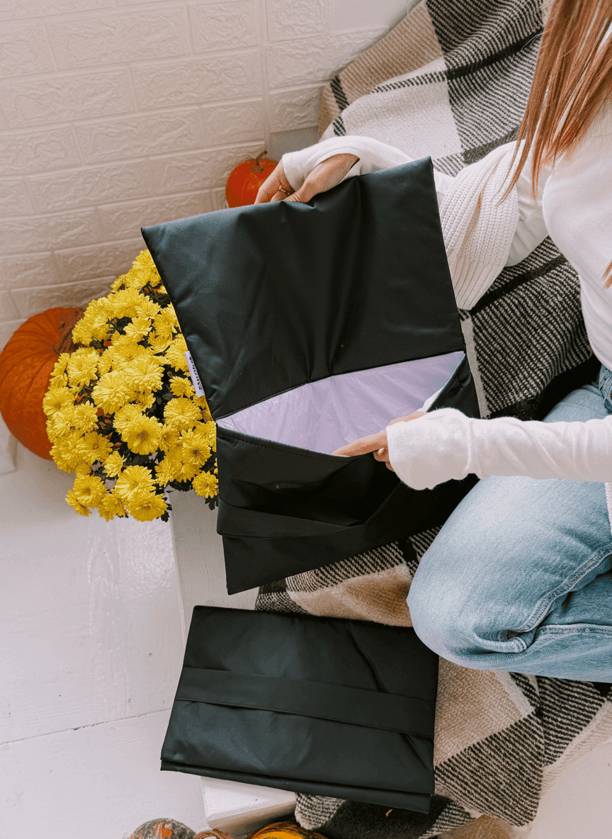 Плоский шопер із дюспо на підкладці монклер з паском для фіксації — легкий водовідштовхувальний міський органайзер для покупок та подорожей без друку