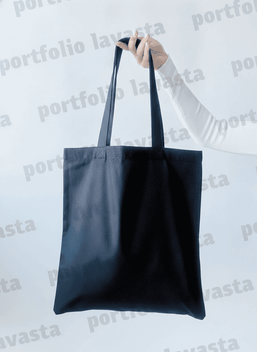 Black Natural Fabric Tote Bag