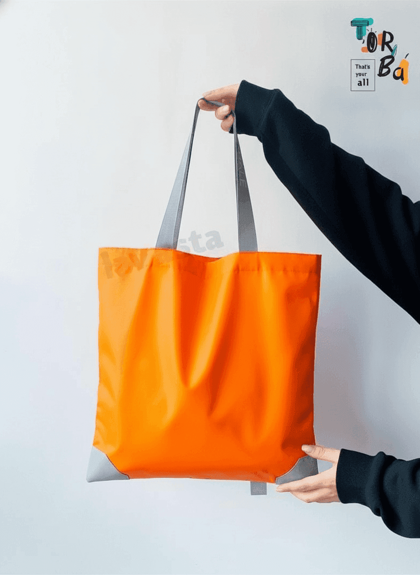 Waterproof tote bag with long reflective strap