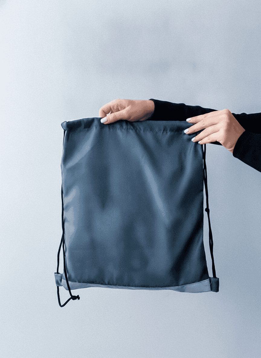 Gray Nylon Backpack with Reflective Tape