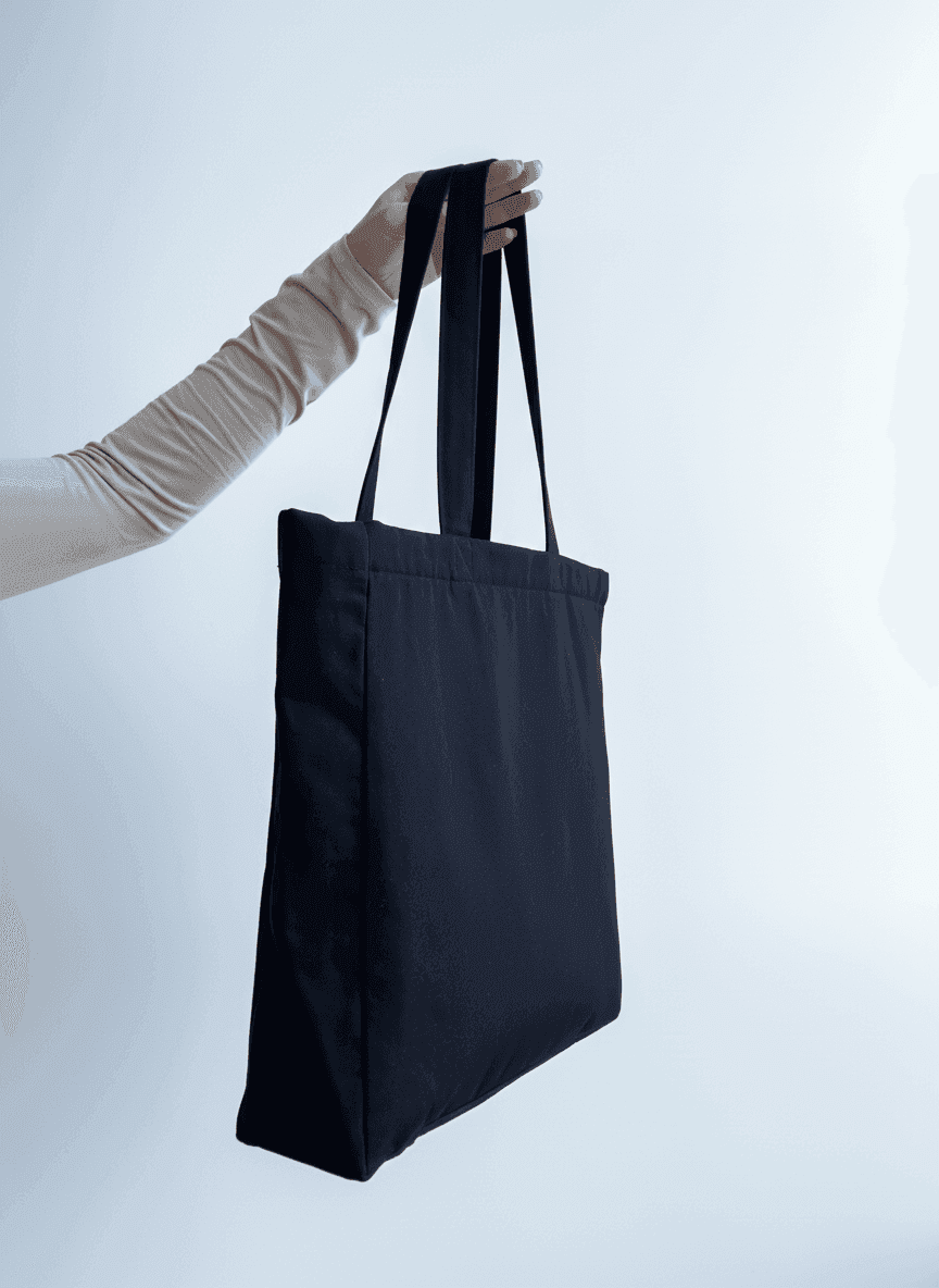 Еко-шкіряний шопер для покупок з нашивними плечовими ручками