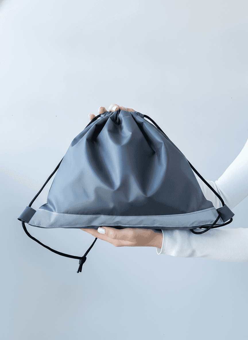 Gray Shoe Backpack with Reflective Strip