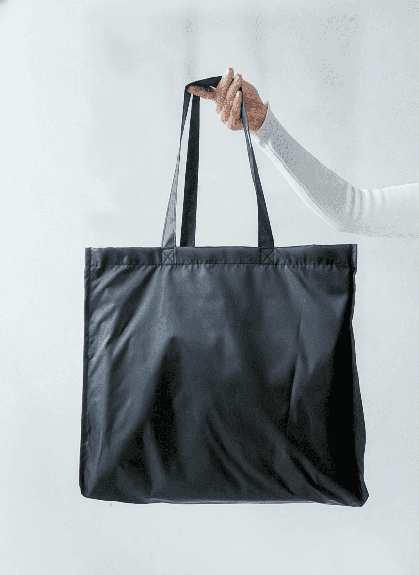 Large Black Expandable Tote Bag