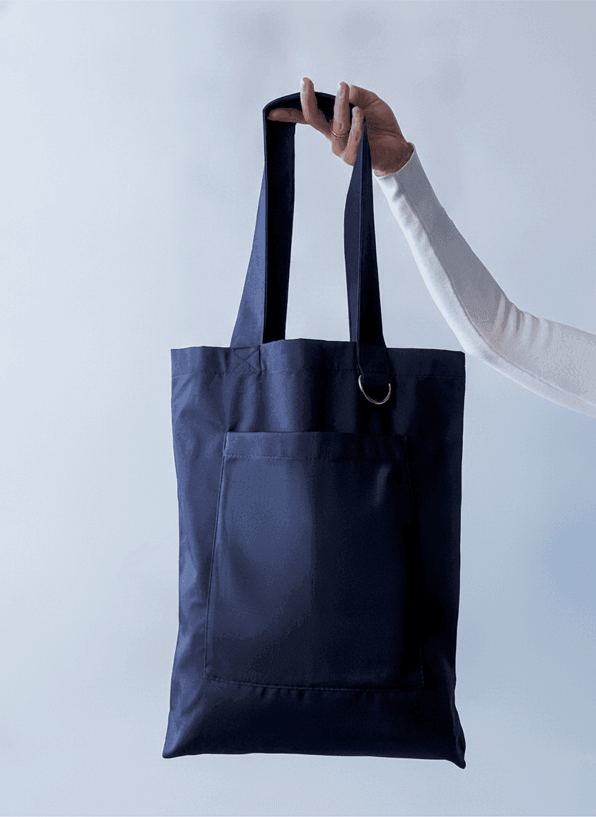 Dark Gray Twill Bag with Pocket & D-Ring