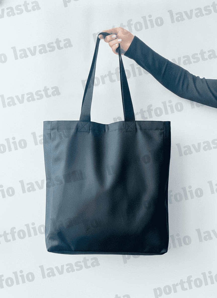 Lined Heavy Cotton Tote with Stitched Handles
