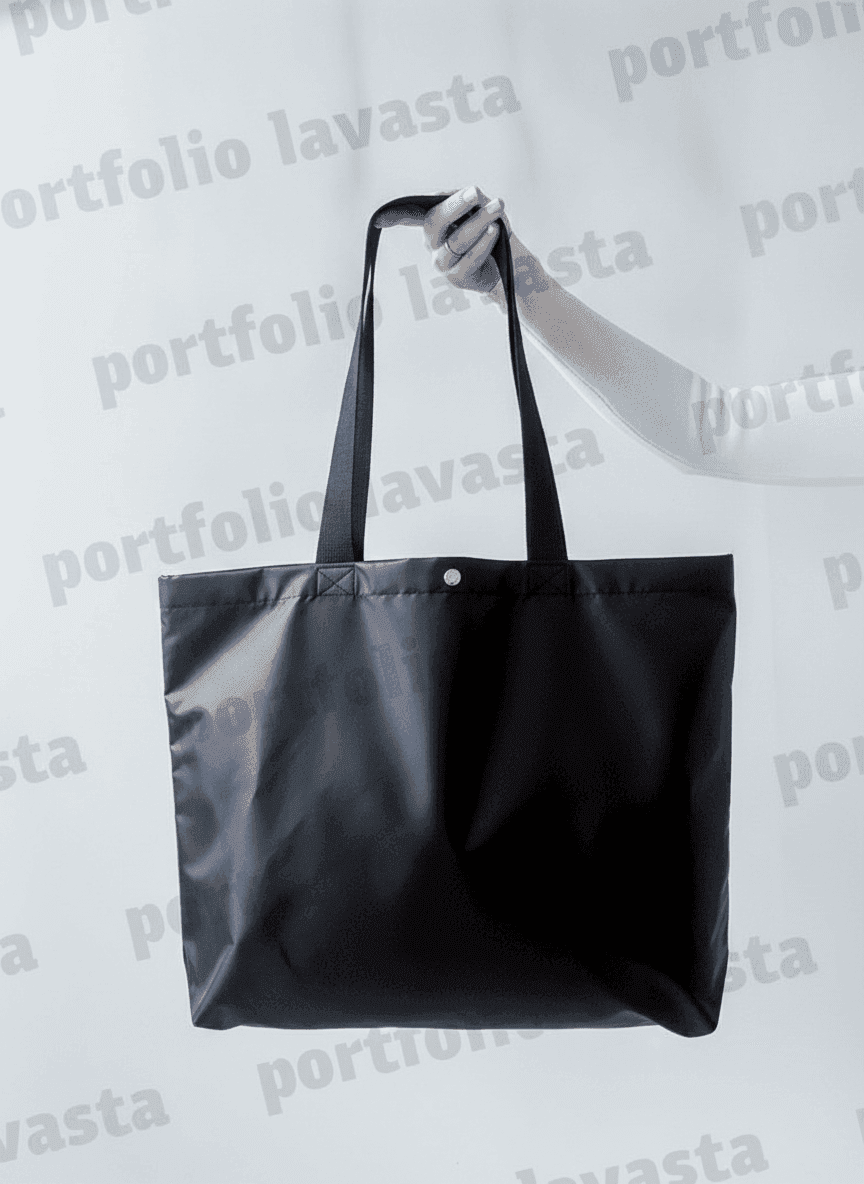 Black Water-Repellent Tote Bag
