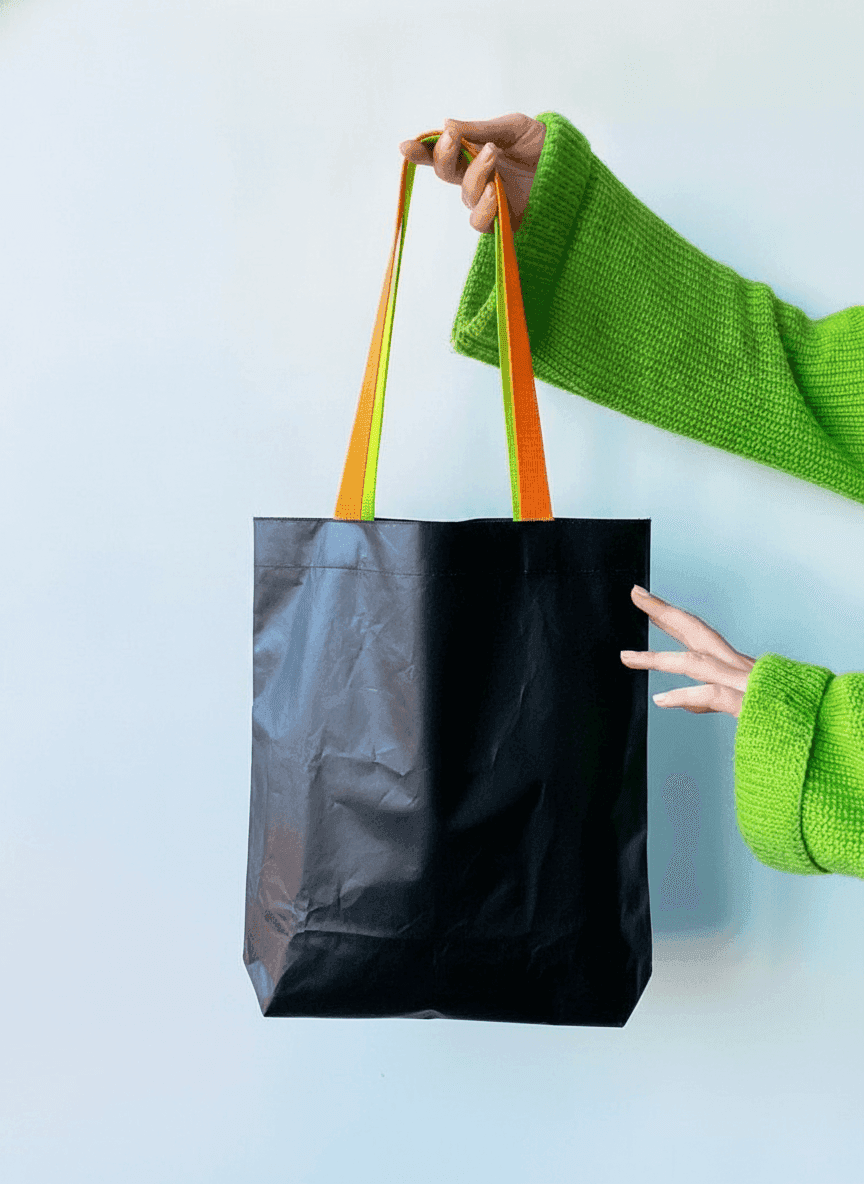 Tyvek Tote with Multicolor Handles
