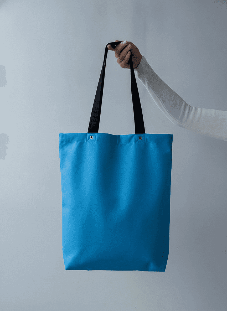 Light Blue Water-Repellent Raincoat Tote Bag