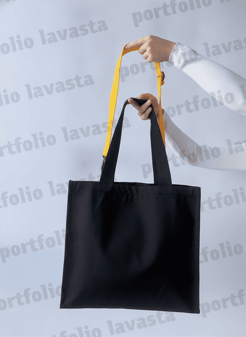 Jute tote bag with handles and long strap