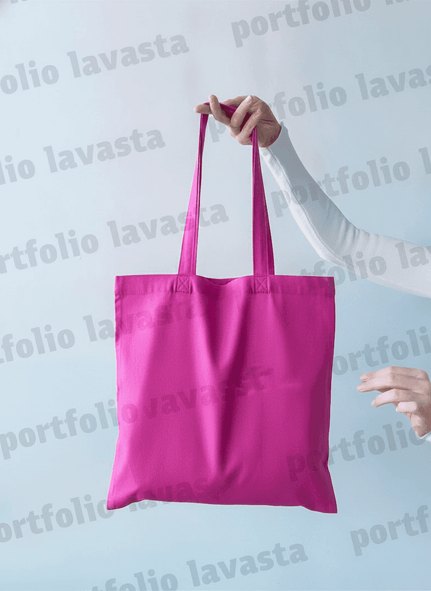 Pink Semi-Panama Fabric Tote Bag