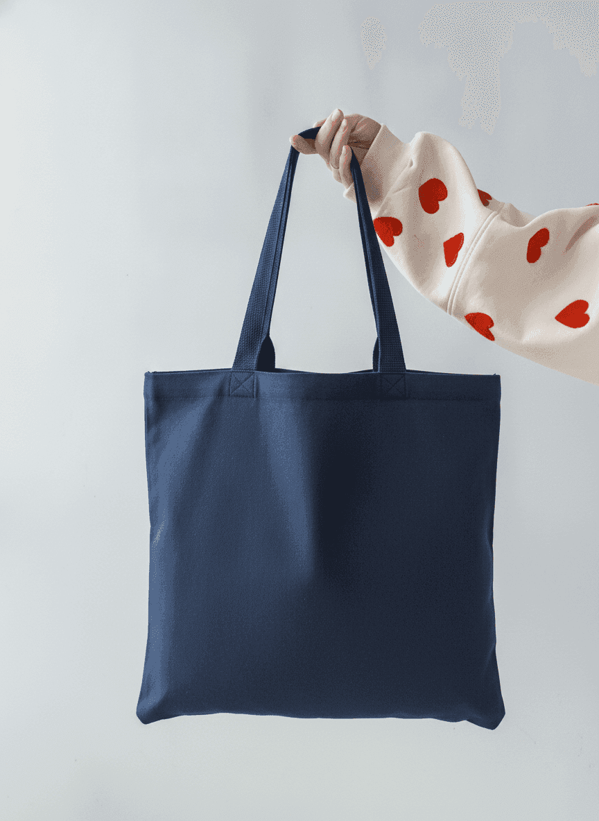 Versatile Dark Blue Twill Bag