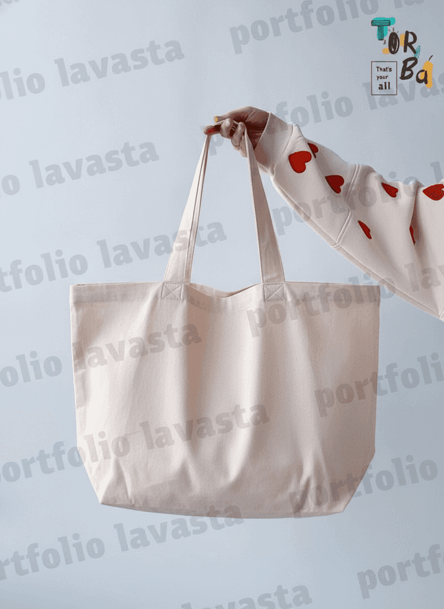 Light Beige Roomy Tote Bag