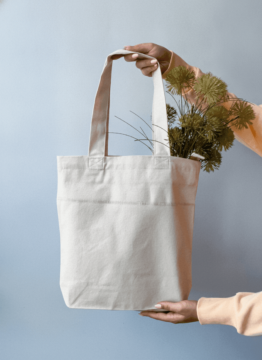 Two-Ply Cotton Tote Bag with Wide Handles
